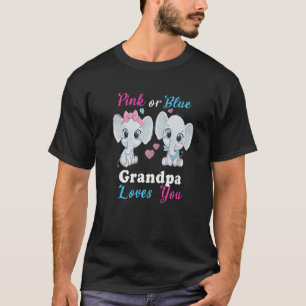 T-shirt Homme Rose Ou Bleu Grand-Père Vous Aime Eléphants