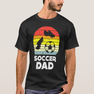 T-shirt Homme Soccer Papa Sunset Retro Football Joueur Spo
