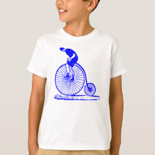 T-shirt Homme sur un penny Farthing - Bleu