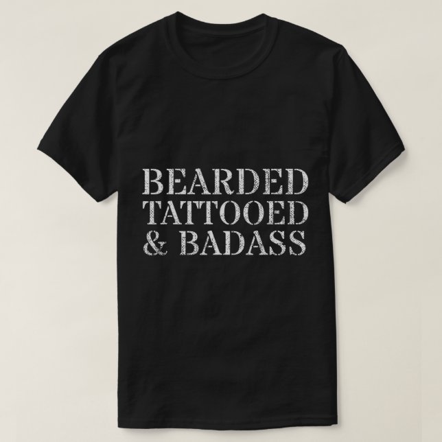T-shirt Homme tatoué Porté Homme Tatouage Drôle Ours Drôle (Design devant)