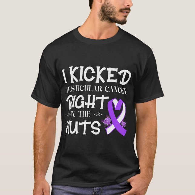 T-shirt Homme Testiculaire Conscience du cancer Survivant  (Devant)
