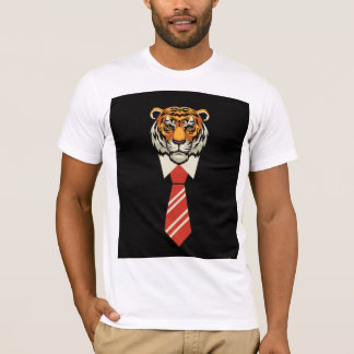 T-shirt Homme Tigre rouge orange beige coloré