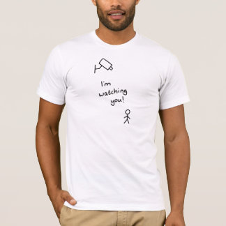 T-shirt Homme tiré par la main de bâton "je vous observe"