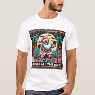 T-shirt homme tropical Noël Père Noël Fun