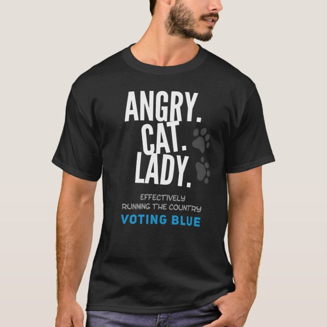 T-shirt Homme Unisex - Angry.Cat.Lady. (Devant)