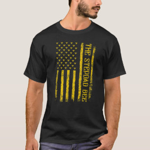T-shirt Homme Vintage Abeille Drapeau Américain Le Beau-Pè