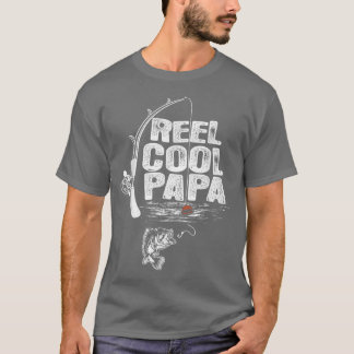 T-shirt Homme Vintage Funny Pêcheur Reel Cool Papa