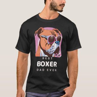 T-shirt Homme Vintage Retro Boxer Amoureux des chiens Papa