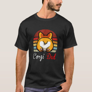 T-shirt Homme Vintage Retro Corgi Chien Amour Papa Maman G