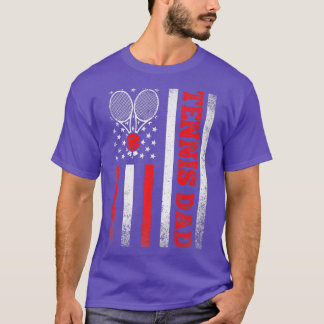 T-shirt Homme Vintage Tennis Papa Américain Drapeau Sport