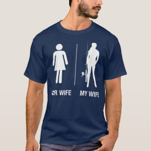 T-shirt Homme Votre Femme Ma Femme Pêche, Amusant Mari Gif