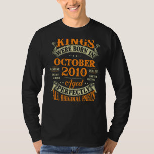 T-shirt Hommes 12ème Anniversaire Rois Nés En Octobre 2010