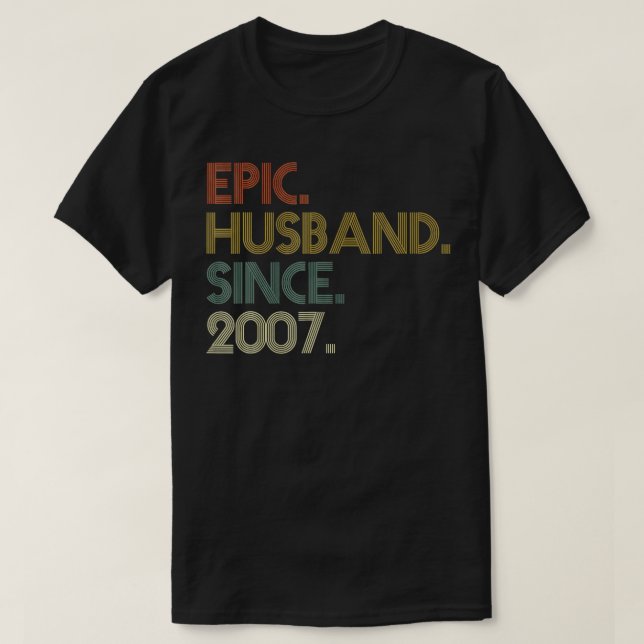 T-shirt Hommes 15e anniversaire de Mariage chemises, mari  (Design devant)