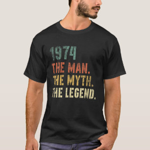 T-shirt Hommes 48 Ans Vintage 1974 L'Homme Mythe Légende