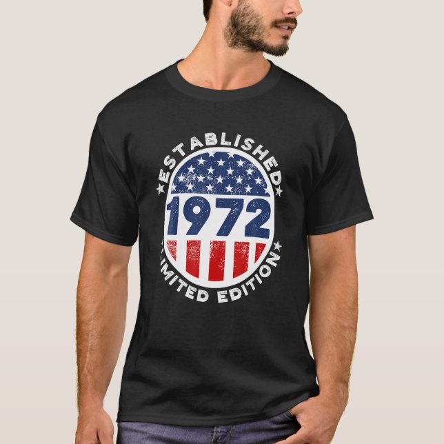 T-shirt Hommes 50E Anniversaire Créé En 1972 Retro Ameri (Devant)