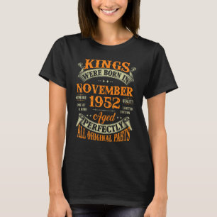 T-shirt Hommes 70e Anniversaire Rois Nés En Novembre 1952 
