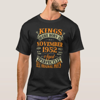 T-shirt Hommes 70e Anniversaire Rois Nés En Novembre 1952 
