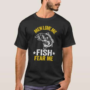 T-shirt Hommes Aime Moi Poisson Peur Moi Basse Pêcheuse Fe
