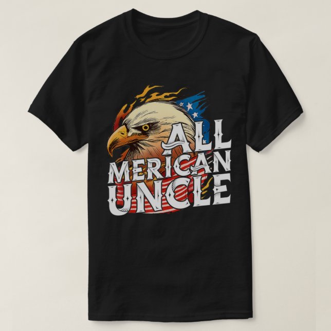 T-shirt Hommes All Merican Uncle 4 juillet Day Eagle USA F (Design devant)