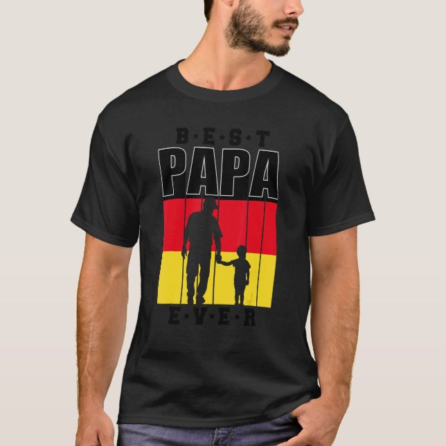 T-shirt Hommes Allemand Papa D'Un Garçon Fête des pères Fi (Devant)