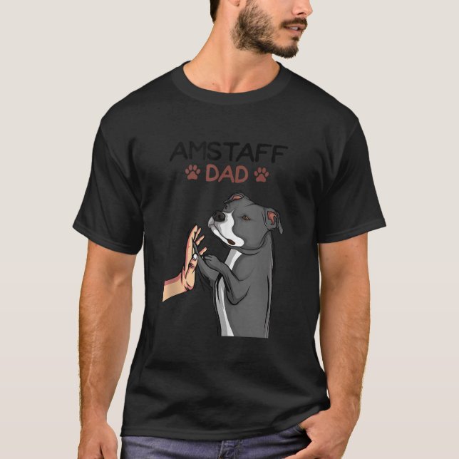 T-shirt Hommes American Staffordshire Terrier Amstaff Papa (Devant)