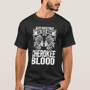 T-shirt Hommes Amérindiens Un Vieux Homme Avec Des Autocht