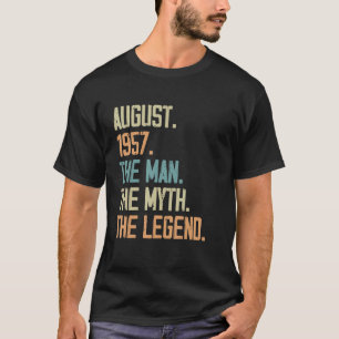 T-shirt Hommes Août 1957 Mythe de l'Homme Légende Annivers