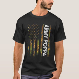 T-shirt Hommes Armée Cool Poppa Drapeau Américain Camoufla
