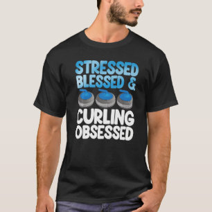 T-shirt Hommes au curling stressés et bénis Meilleur thé d