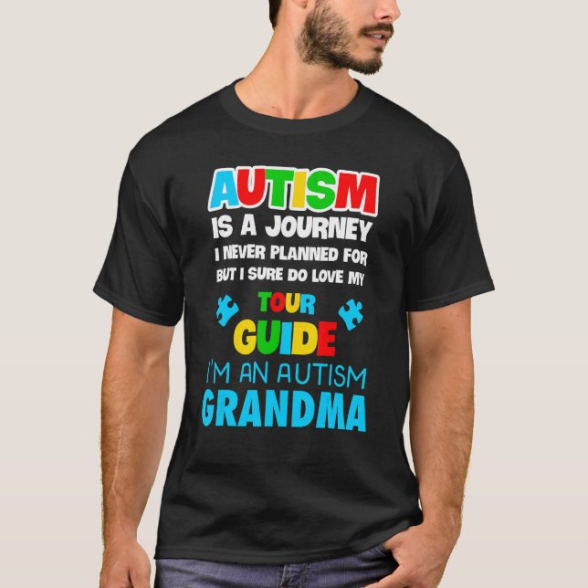 T-shirt Hommes Autisme Spectre Trouble Grand-Mère Lauréats (Devant)