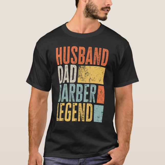 T-shirt Hommes Barber Mari Papa Légendaire Cutter cheveux  (Devant)