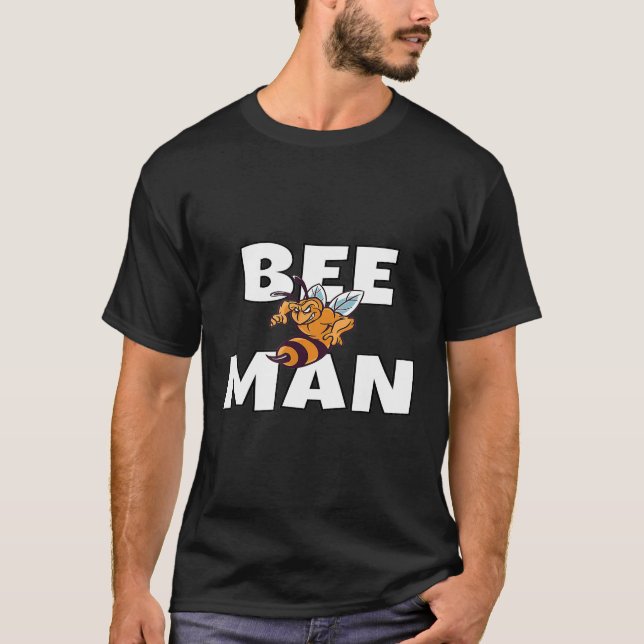 T-shirt Hommes Bee Man Drôle Angry Honeybee Apiculture Pou (Devant)