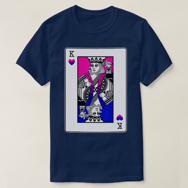 T-shirt Hommes Bisexuel Roi Des Coeurs LGBQ Bi Pride Ally  (Design devant)