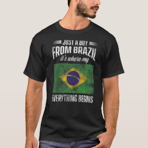 T-shirt Hommes Brésil Fier Brésiliens Racines Brésiliens A