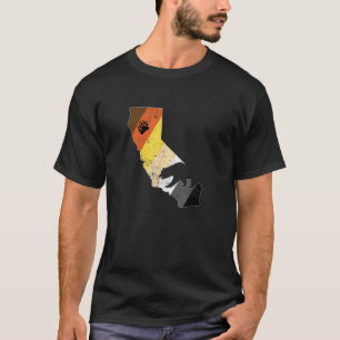 T-shirt Hommes California Gay Bear Flag Pride Paw Distorsi
