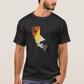 T-shirt Hommes California Gay Bear Flag Pride Paw Distorsi