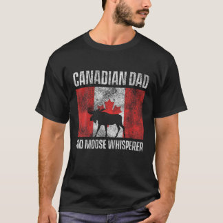 T-shirt Hommes Canadiens Papa Et Moose Whisperer Fête Du C