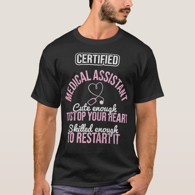 T-shirt Hommes Certifié Cute Stop Coeur Compétent Redémarr (Devant)
