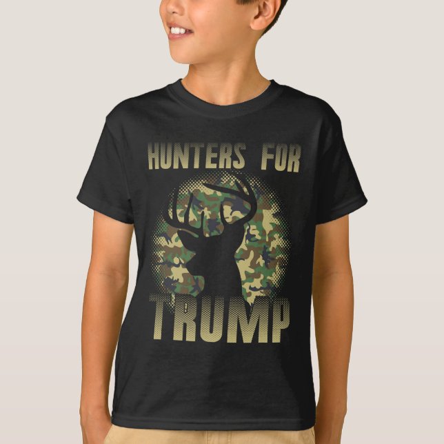 T-shirt Hommes Chasseurs De Cerfs Camo Pour Trump Chasse B (Devant)