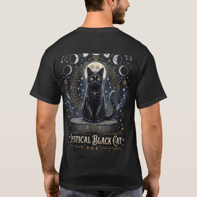 T-shirt hommes chat noir mystique (Dos)