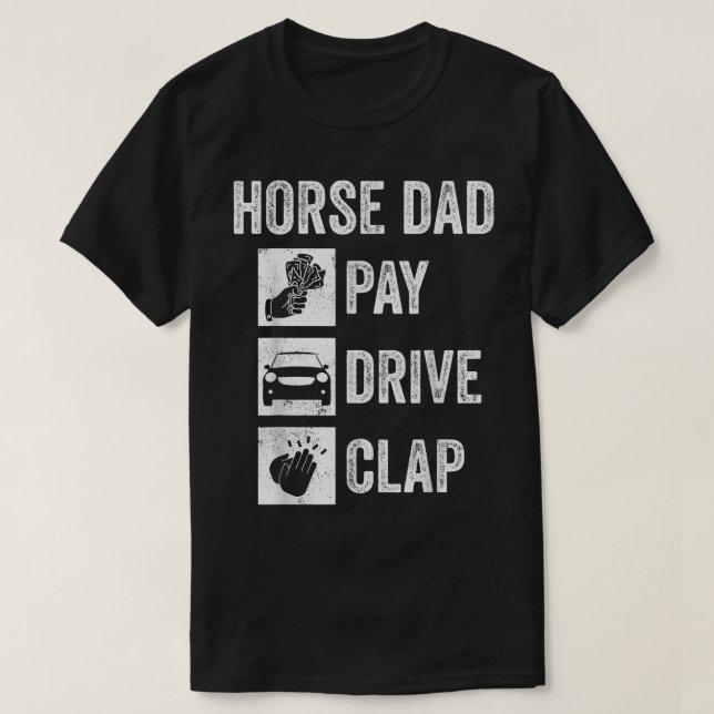T-shirt Hommes Cheval Papa Payer Clap Voiture Équestre Che (Design devant)