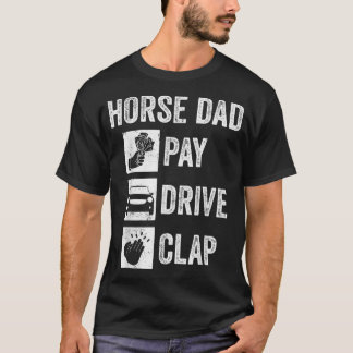 T-shirt Hommes Cheval Papa Payer Clap Voiture Équestre Che
