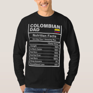 T-shirt Hommes Colombien Papa Nutrition Fiches Fête des pè