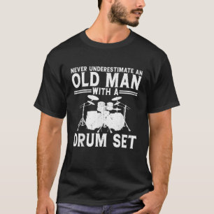 T-shirt Hommes Cool Drummer Art Hommes Papa Drum Set Lecte