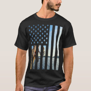 T-shirt Hommes Cool Pêcher nous Camouflage Usa Drapeau Poi