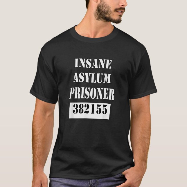 T-shirt Hommes Costume de prison d'Halloween Chemise Asile (Devant)