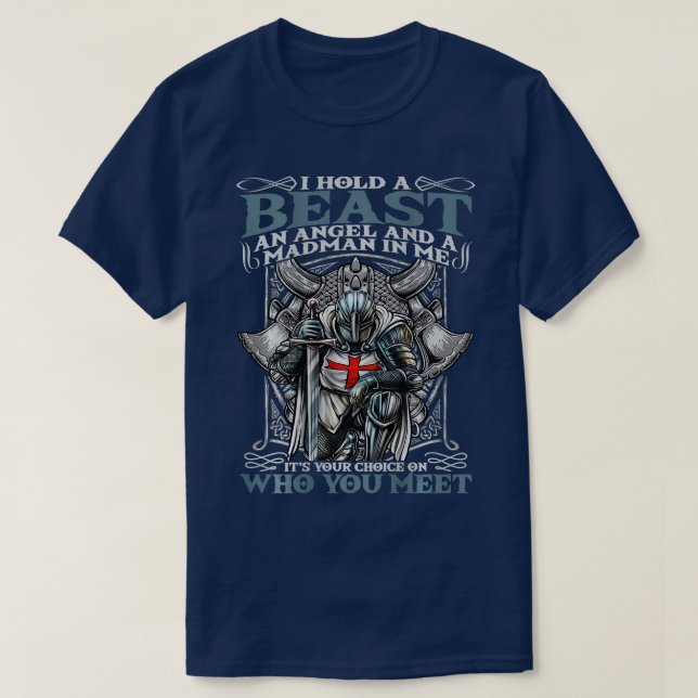 T-shirt Hommes Croiseur Médiéval Chevalier Modèle Costume  (Design devant)