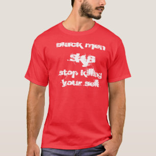 T-shirt hommes de couleur, s, k, y, s, arrêt tuant votre