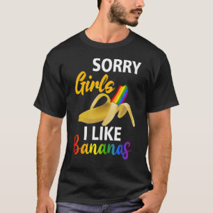 T-shirt Hommes Désolé Fille J'aime Rainbow Bananas LGBT Ga