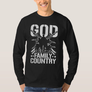 T-shirt Hommes Dieu Famille Canons Patriote Soldat 4e O
